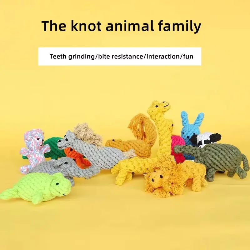 New 1pcs Pet Dog Chew Toys Kitten Grinding Cleaning Teeth Puppy Cat Rope Knot Ball Toy Animal Playing Accessories Pet Products 2