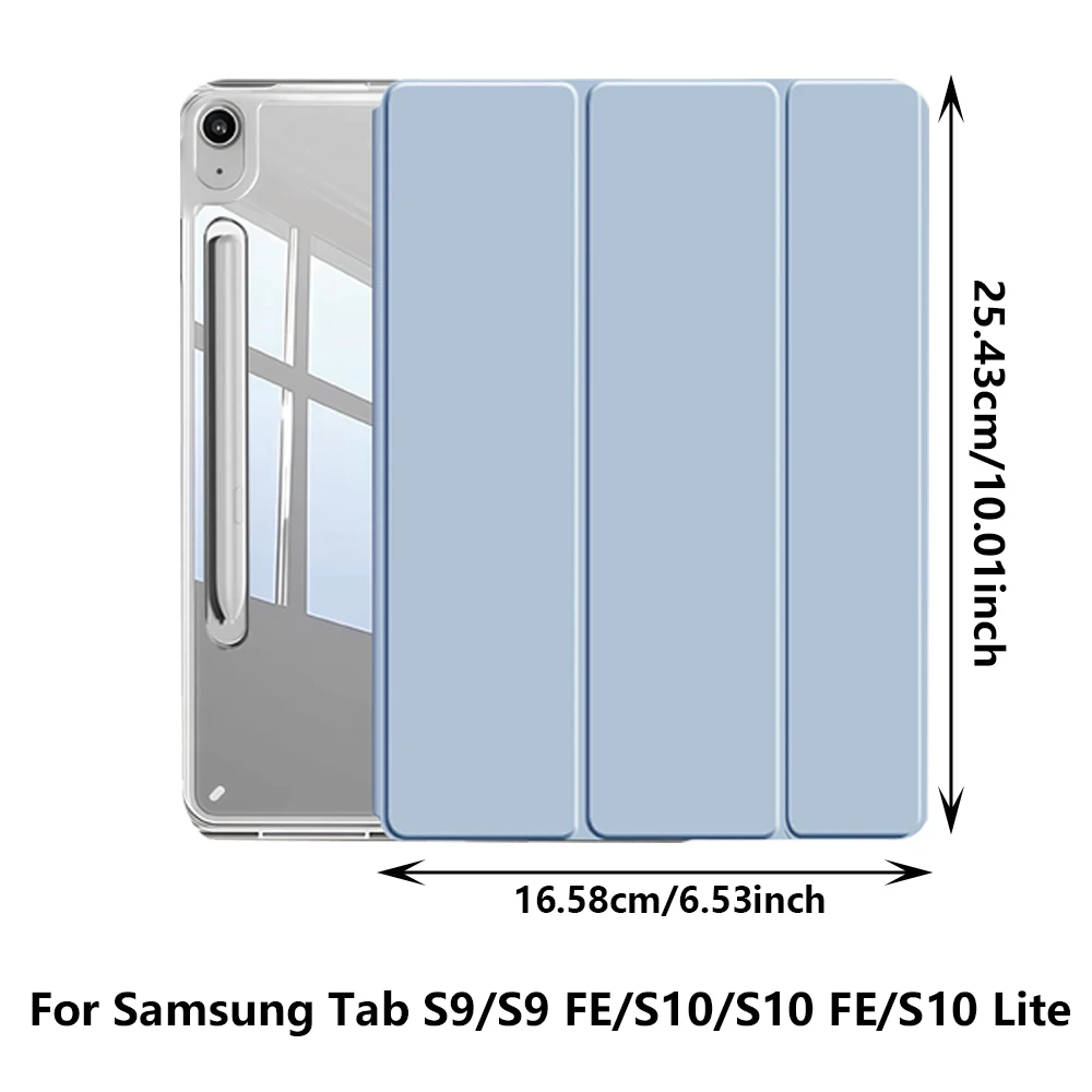 Crystal Clear Tablet Case with Pencil Slot and Auto Sleep/Wake Functionality
