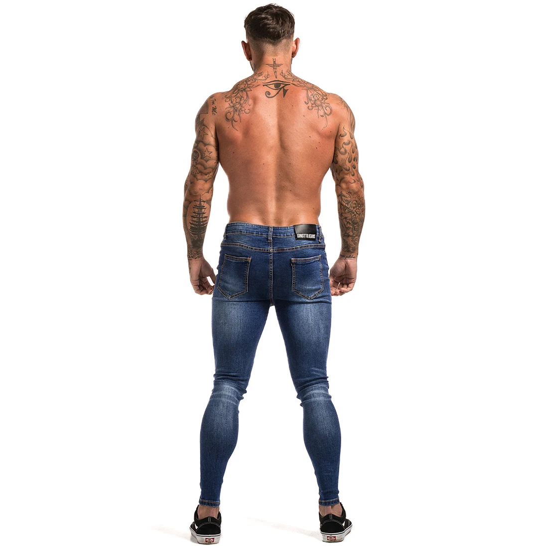 Gingtto Blue Jeans Slim Fit Super Skinny Jeans Voor Mannen Street Wear Hio  Hop Enkel Strakke Cut Nauw Om Body big Size Stretch Zm05 _ - AliExpress  Mobile