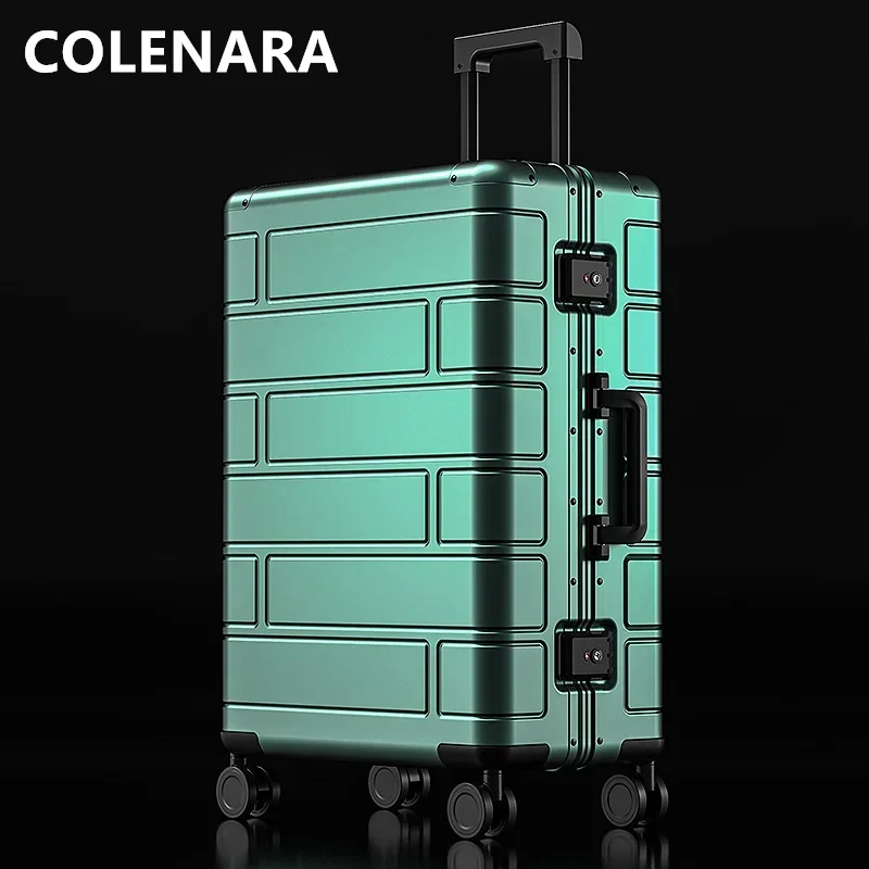 

COLENARA Cabin Suitcase 24"28 Inch All Aluminum Magnesium Alloy Trolley Case 20 "boarding Box Universal Carry-on Travel Luggage