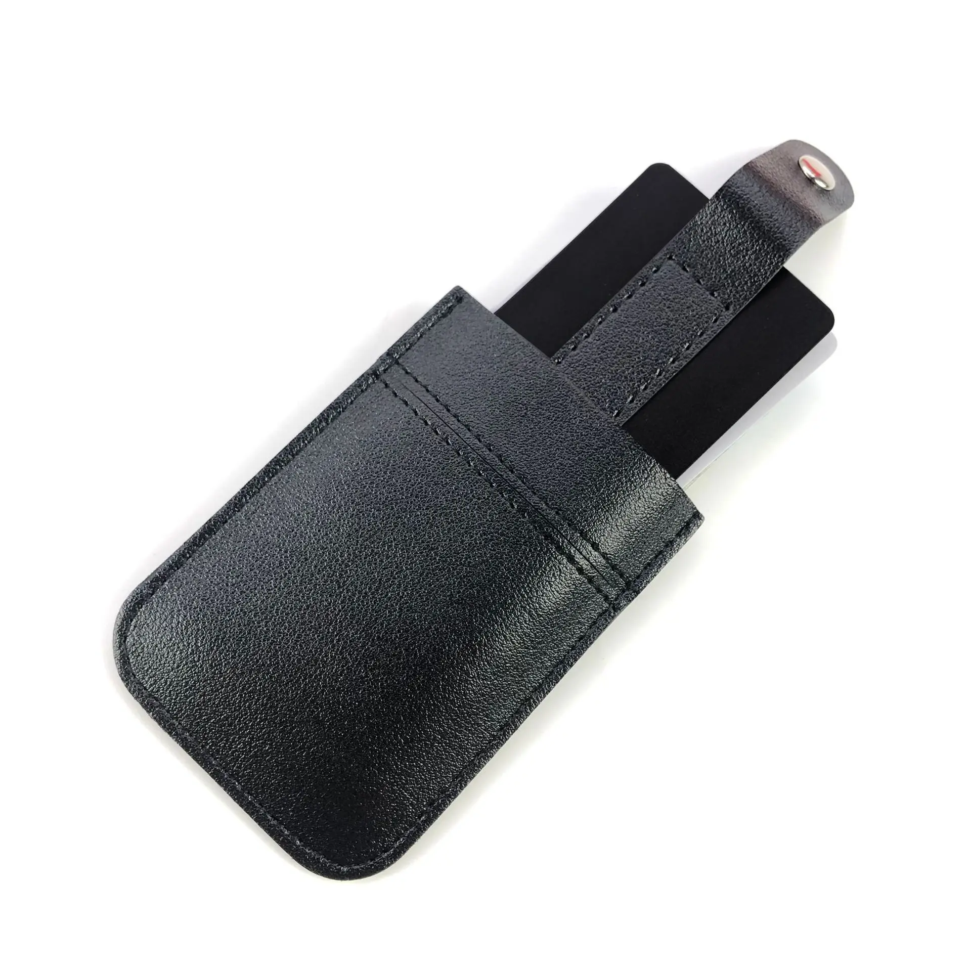 Cascading pull-out card bag, multi-card position, portable PU leather strap snap snap card bag, women's small delicate
