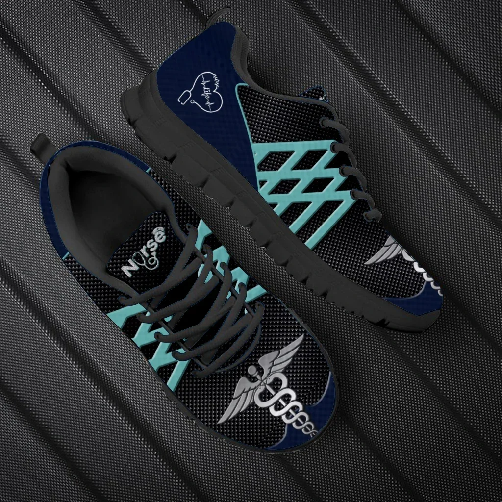 Fashion Nurse Medical Pattern Men's Shoes Casual Sneakers Custom Pattern Lace Up Walking Men's Medical Student Flats Footwear