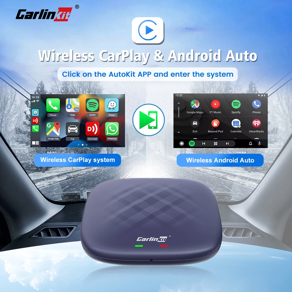 CarlinKit Mini Android Auto Wireless TV Box Streaming Box For 98 Car