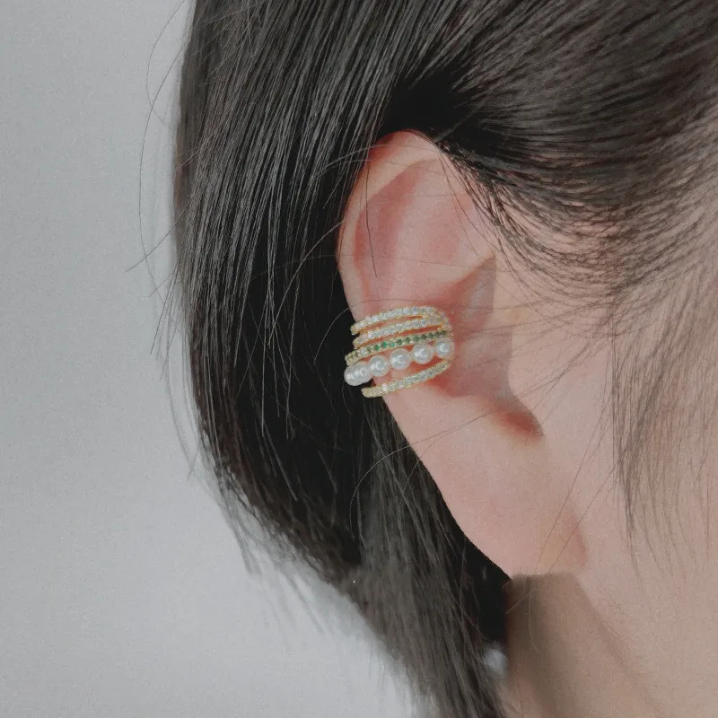 Ear Clip Earrings Clip Earrings Ear Clip Ear Accessories INS 1 Pcs Premium Snake Design Colorful Micro Pave CZ Ear Clip Non pierced Earrings For woman Ear Jewelry
