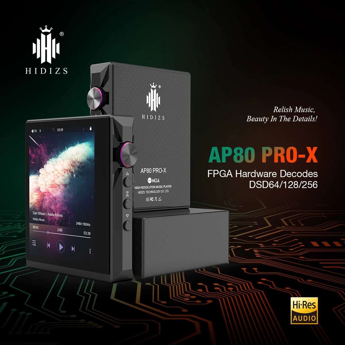 Hidizs AP80 PRO X MP3 Player Portable Balanced Lossless MQA Music Bluetooth Player FLAC LDAC USB DAC DSD64/128 DAP