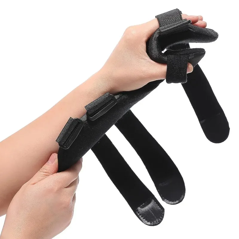 Supporto per tutore per mano per ictus Supporto per stecca per mano notturna regolabile per dito Poggiapolsi ortopedico Artrite Tendinite Riabilitazione - immagine 5