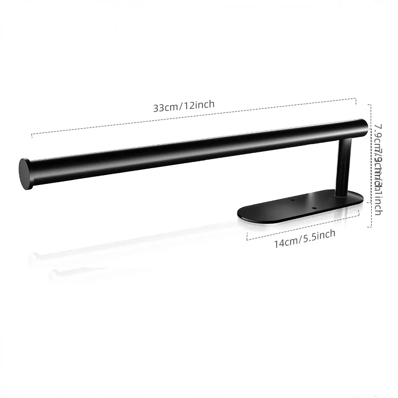 Wall Mount Toilet Towel Paper Holder Adhesive Black Silver Kitchen Roll Paper Stand Hanging Napkin Rack Bathroom Accessories WC
