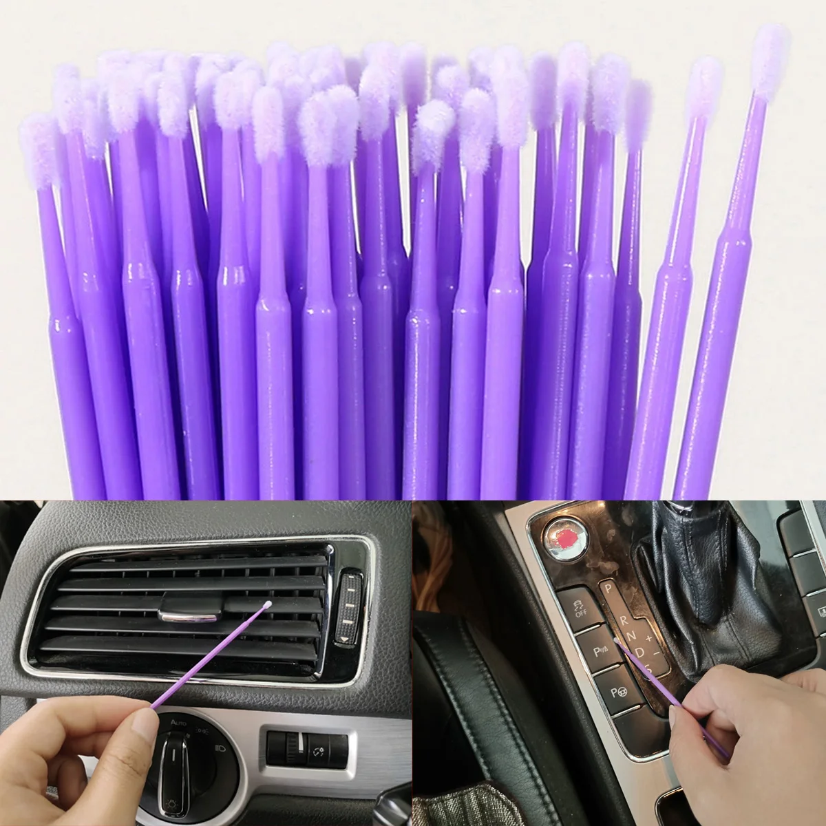 100pcs Paint Micro Brush Head Mini Car Cleaning Detail Brush Multi-Purpose Brush Eyelash Extension Cleaning Swab Makeup Tool 4