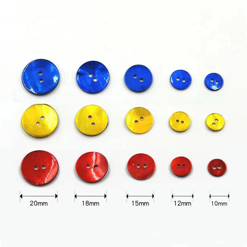 20pcs/lot Natural Shell Sewing Buttons Color Mother of Pearl Shell Round Buttons 2 Holes for Clothing DIY Garment Accessories 2