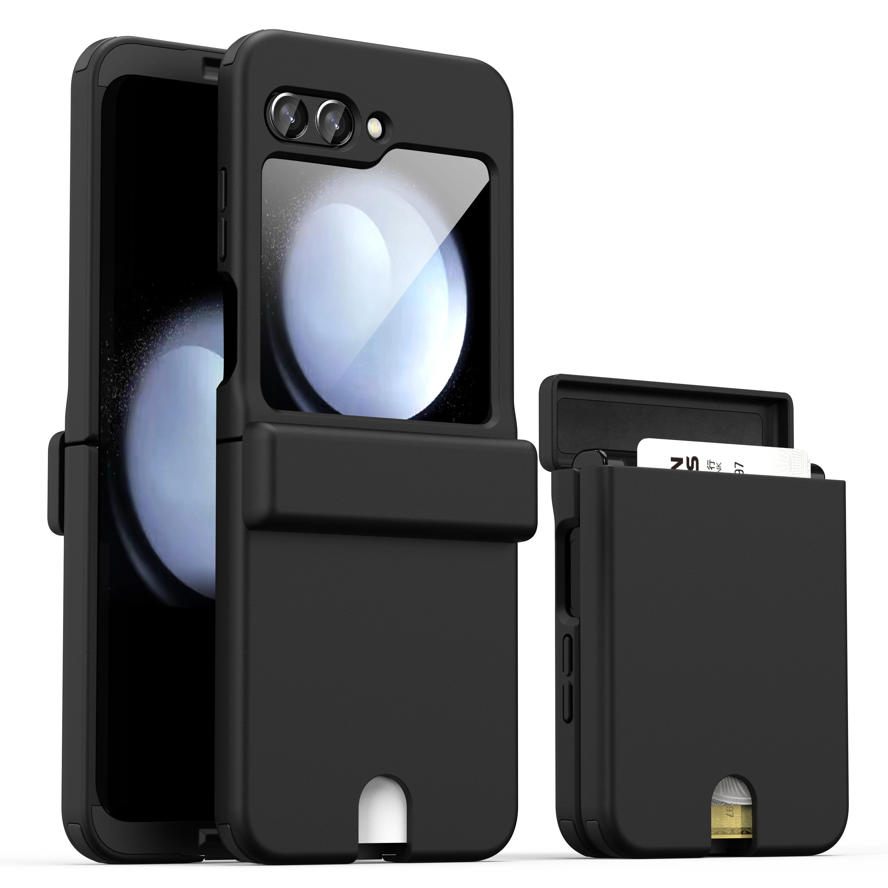 Zawias Magnetyczny Chroń Twardy Komputer Z Pełną Osłoną Telefonu Do Samsung Galaxy Z Flip 5 Ukrytych Kart Wbudowanych Tylnych Etui Do Przechowywania