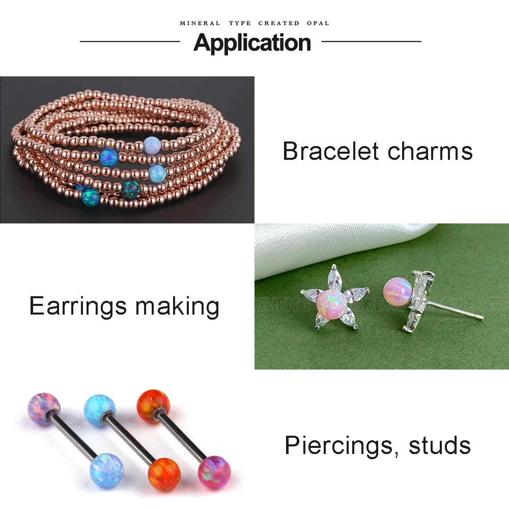 2mm to 8mm Light Blue Color Ball Cut Lab Created OP06 Opal Beads for Making Jewelry