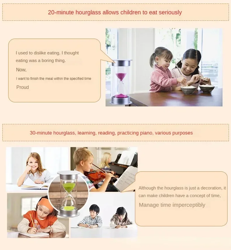 Description Picture 5 of item1/3/5/10/15/20/30/45/60 minutes Hourglass timer sand clock timer desktop ornaments kitchen hour glass Xmas Gift shower timer
