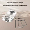 Cat Bowl 304 Stainless Steel Raised Cat Food Bowl Slanted Neck Guard Unbreakable Drinking Water Bowl Supplies For Puppy Cat 2