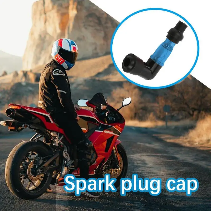 Motorcycle Flashing Spark Plug Cap Universall 90 Degree Motorcycle Ignition Spark Plug Cap Flash Spark Plug Resistor Cover