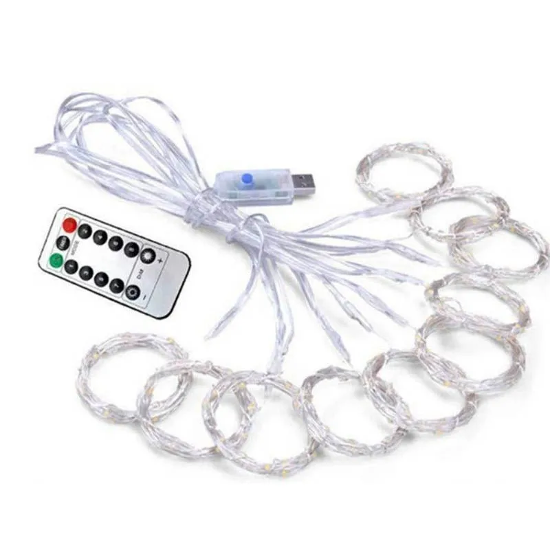 Description Picture 6 of itemUSB Remote Control 6M 3M LED Curtain Fairy String Lights 8 Modes Christmas Home Decoration for New Year Holiday Wedding Party