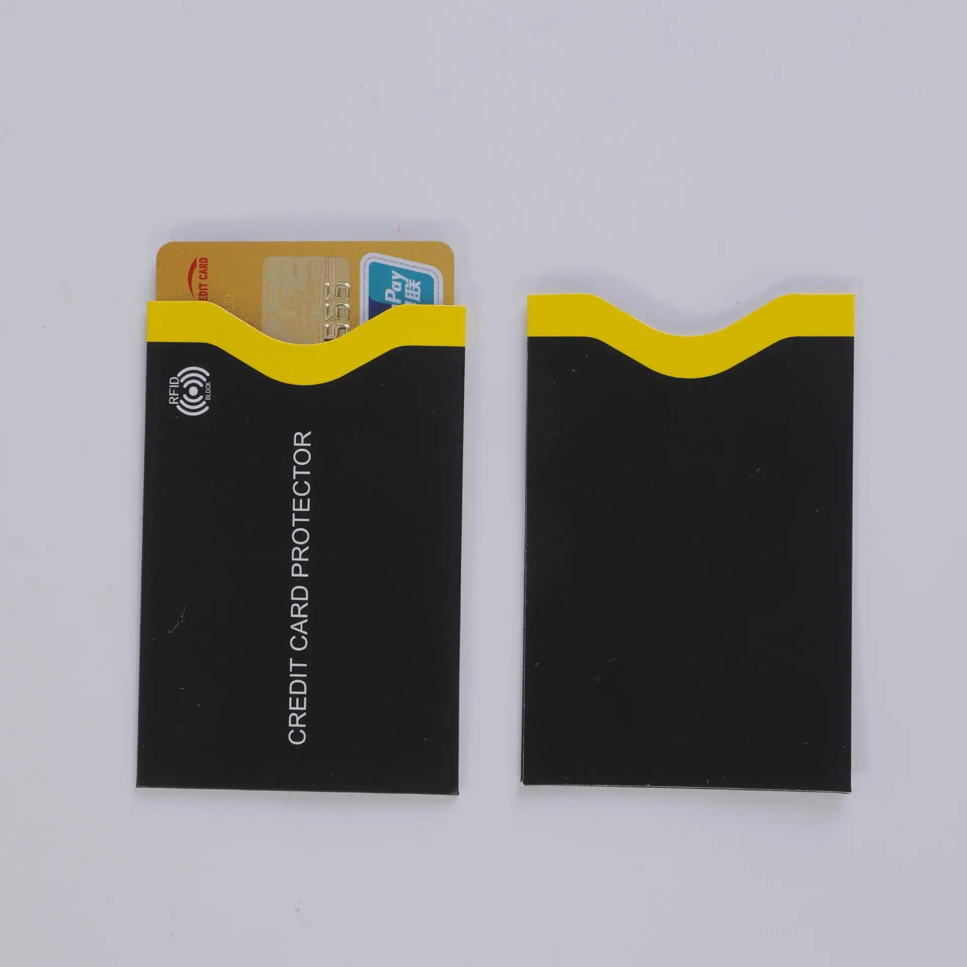 10Pcs 도난 방지 RFID 은행 카드 홀더 브러시 코팅 종이 알루미늄 호일 슬리브 보호 케이스 안전한 보관을위한