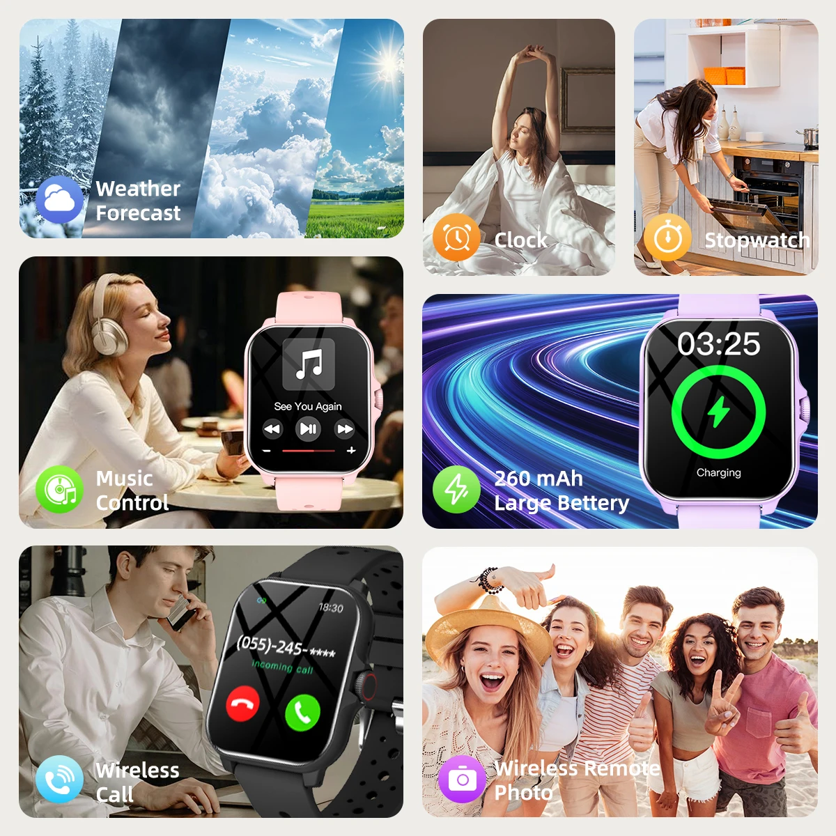 2026 NEW Smartwatch 1.83''Display Wireless Call Watch Dial Remote Camera Music Control for Android IOS Men Women Gift Choice 2