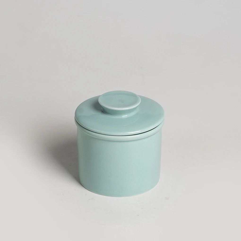 French Butter Crock For Counter With Butter Knife On Demand Spreadable Ceramic Bell Style Jar Dish with Lid