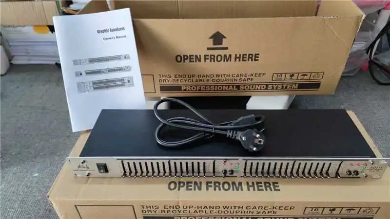 Btuty EQ-215 Dual Channel 15-Band Equalizer 1U Rack Mount 2-channel Stereo Graphic Equalizer 110-240V