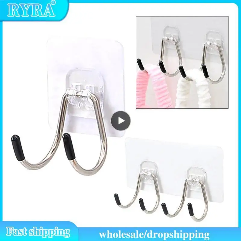 

Free Punching Hook Strong Adhesive Stickers Wall Kitchen Load-bearing Wall Without Traces Sticky Hooks