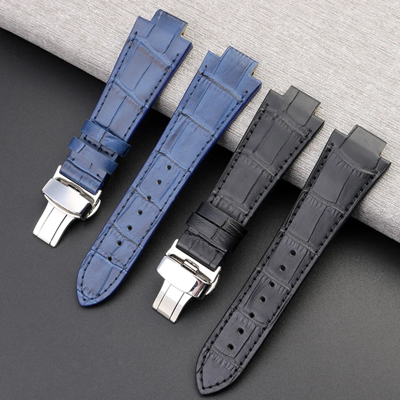 Nuovo Cinturino In Vera Pelle 24Mm Per Orologio Hitachi Lacroix Serie Aikon Ai6038 6007 Ai6058 Ai6008 Cinturino In Acciaio A Grana Mbedded