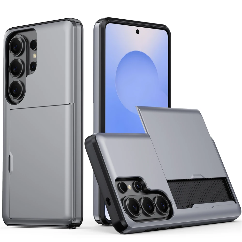 Ultimate Wallet Cover Card Holder Slot Shockproof Phone Case with Slider Card Feature