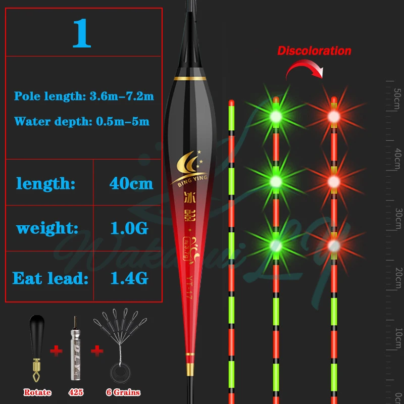 Nano Smart Led Fishing Float Highly Sensitive Remind Buoy Gravity Sensor Glowing Electric Night Fishing Strobe Turn Red