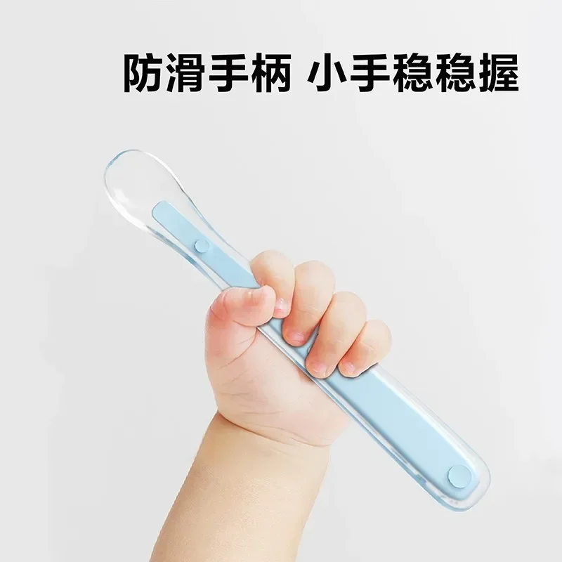Baby Silicone Soft Spoon silicone cutlery set baby feeding spoon Children's Training Spoon Baby Feeding Silicone Soft Head Safety