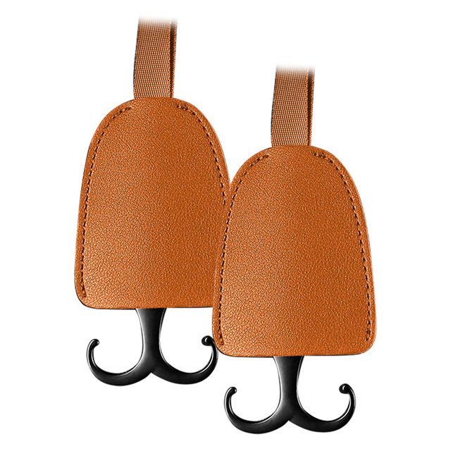 Car Seat Headrest Hooks PU Leather Hanging Storage Hook 15kg Load-Bearing Organizer Hidden Hook Interior Accessories