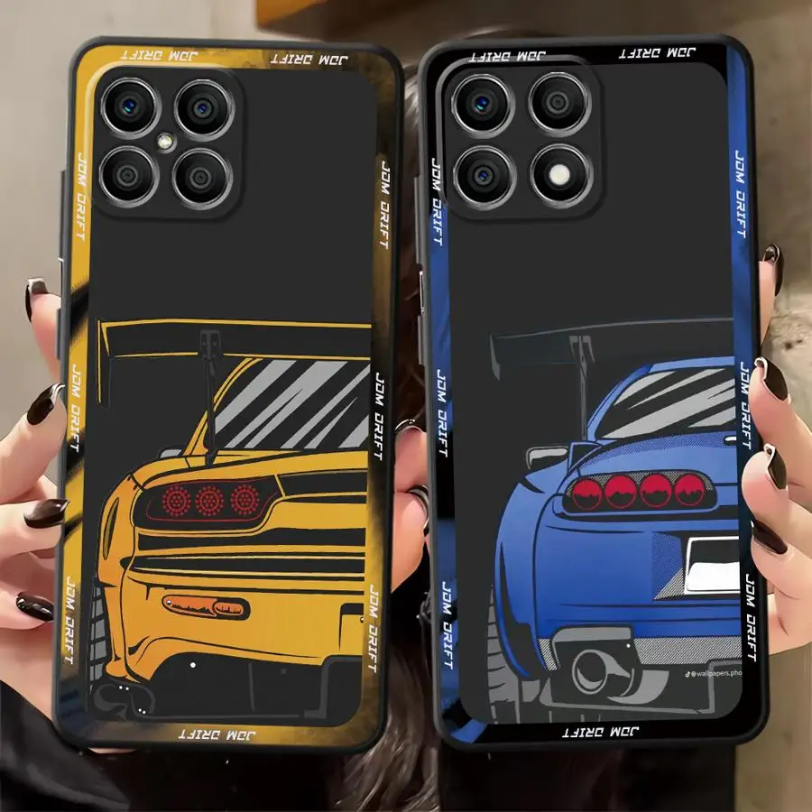 Japanese JDM Drift Car Black Soft Phone Case