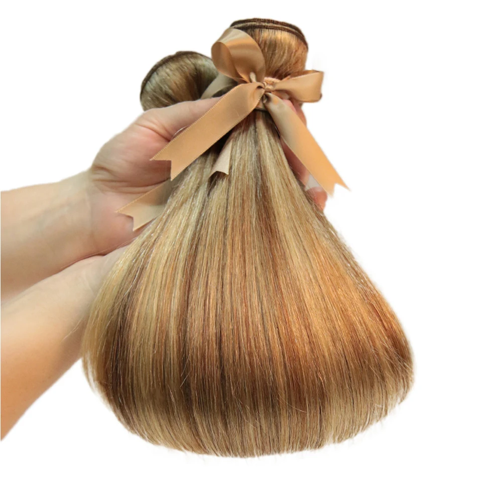 11A Straight Human Hair Highlight Straight Human Hair Bundles Ombre Brazilian Bundles Remy Extensions