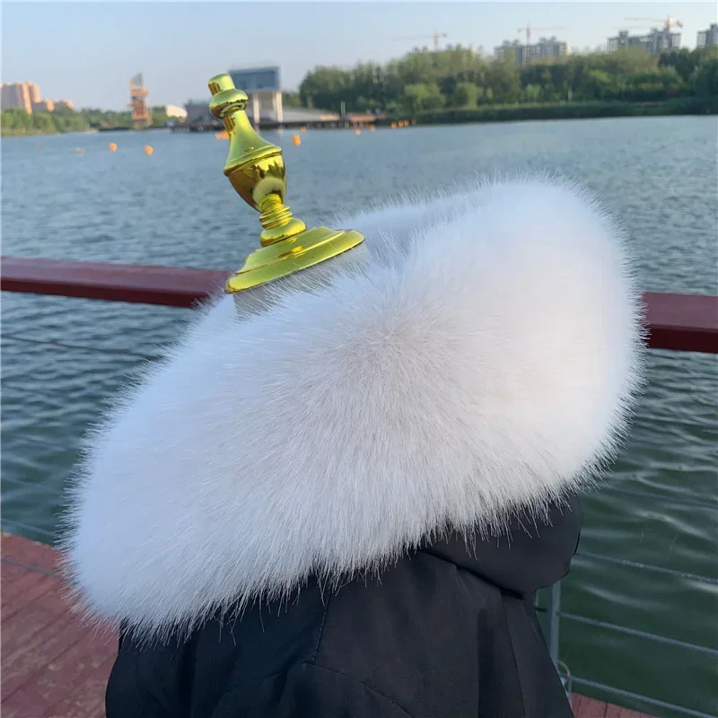 New Faux Fox Fur Collar Winter Women Fake Fur Scarf Shawls for Coat Warmer Decor Furry Hood Trims Parkas Jacket Fur Scarves
