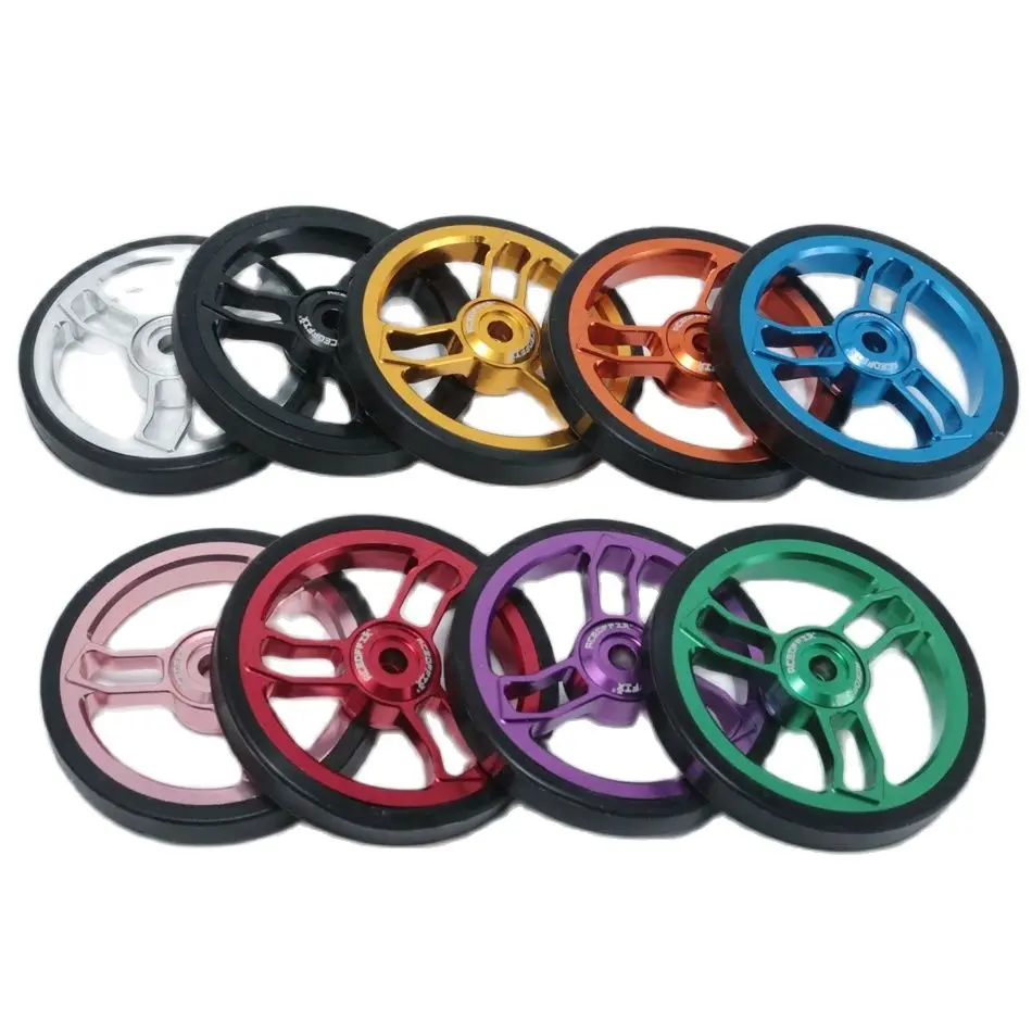 Easy Wheels Roues Avec Vis Pour Brompton - Paire Roulettes Design Creux Cadre Vélo Pliant Noir