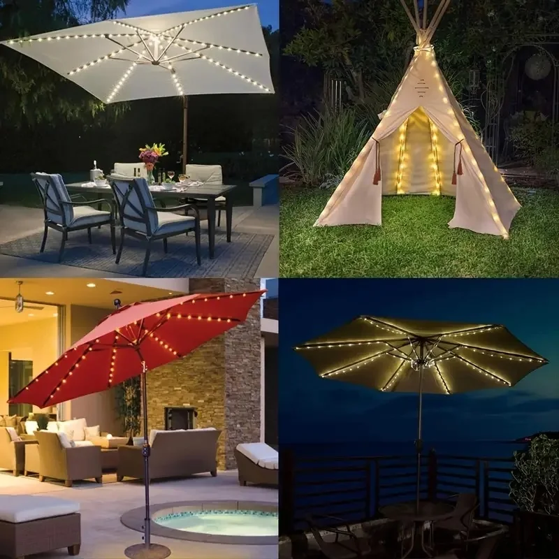1PC Patio Umbrella Light with Remote Waterproof Battery-Operated LED Lighting Ideal For Festive Occasions And Everyday Use patio umbrella lights