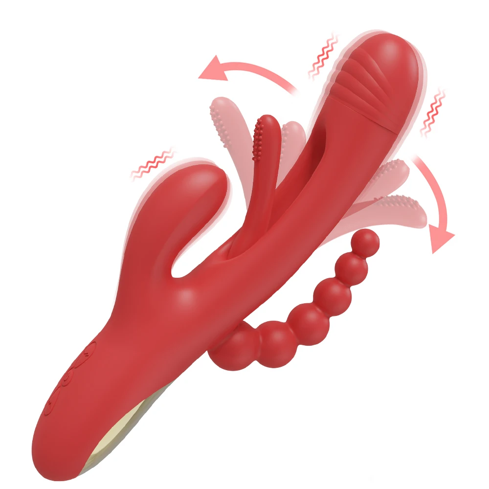 Klopfender, klappender Kaninchenvibrator, G-Punkt-Vagina-Vibrator für Frauen, Klitoris-Anal-Stimulator, weibliche Masturbation, Sexspielzeug für Frauen