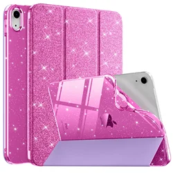 Sparkly Slim Stand Glitter Case with Shiny Clear Back (Glitter Purple)