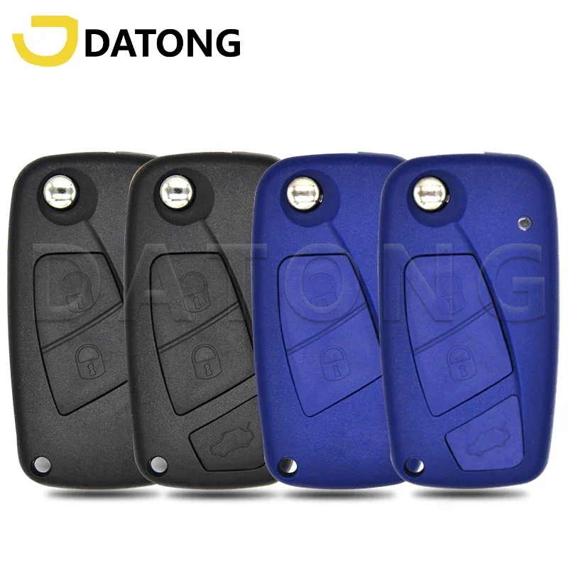 

Datong World Car Key Shell Case For Fiat Punto Ducato Doblo Bravo Stilo Panda Idea Iveco Flip Housing Cover With Stickers