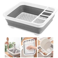Foldable Dish Drying Rack Folding Household Storage Holder Portable Bowl Tableware Lid Drain Rack Kitchen Accessories Organizer 1