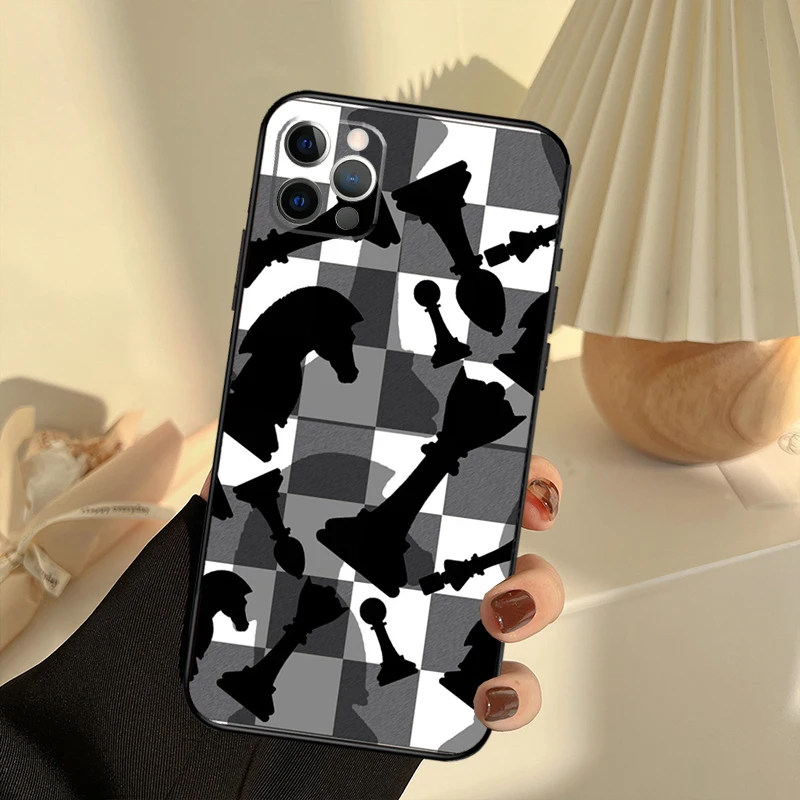 Capa xadrez para iPhone compatível com iPhone 14 13 12 11 Pro Max Plus Mini  SE XS XR X 7 8 quadriculado xadrez Tartan Damier capa de xadrez xadrez ( iPhone 7/8, 1)