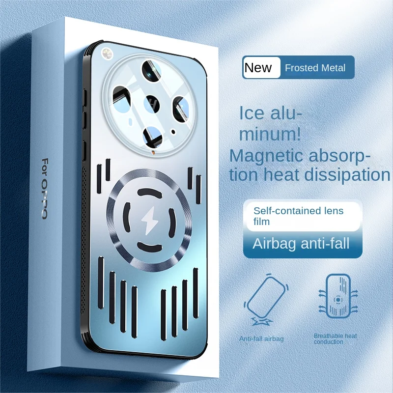 Premium Hard Metal Heat Dissipation Magnetic Wireless Charging Protective Back Cover Case