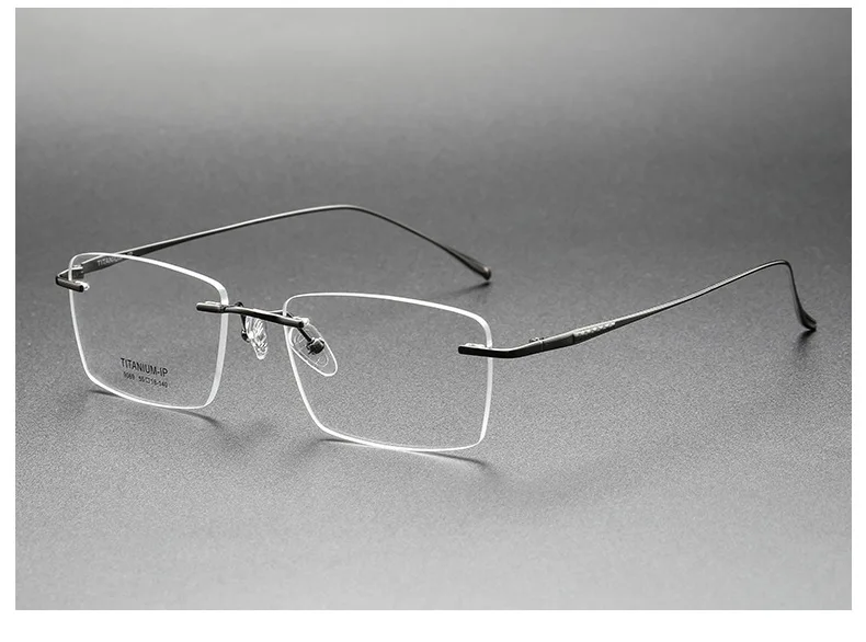Herren Sonnenbrille mit-0,50-1,00-1,50-2,00-Myopie-Gläsern randlose Diamant-Anti-UV-Sonnenbrille Farbverlauf grau g15 farbige Gläser – Detail 21