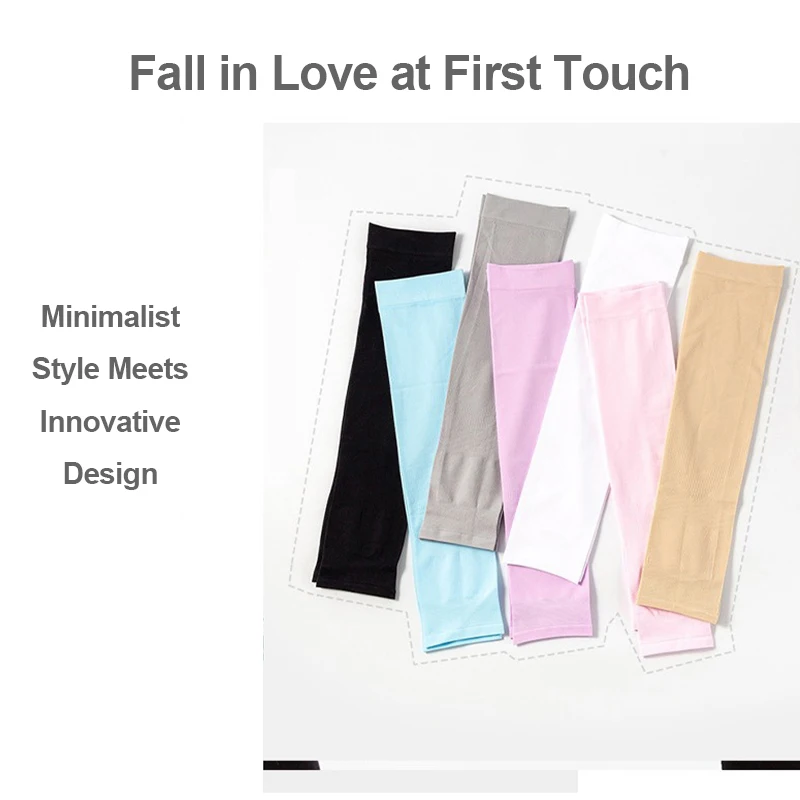 Cooling UV Protection Arm Sleeves for Outdoor Activities - Breathable & Stretchy Ice Silk Sleeves