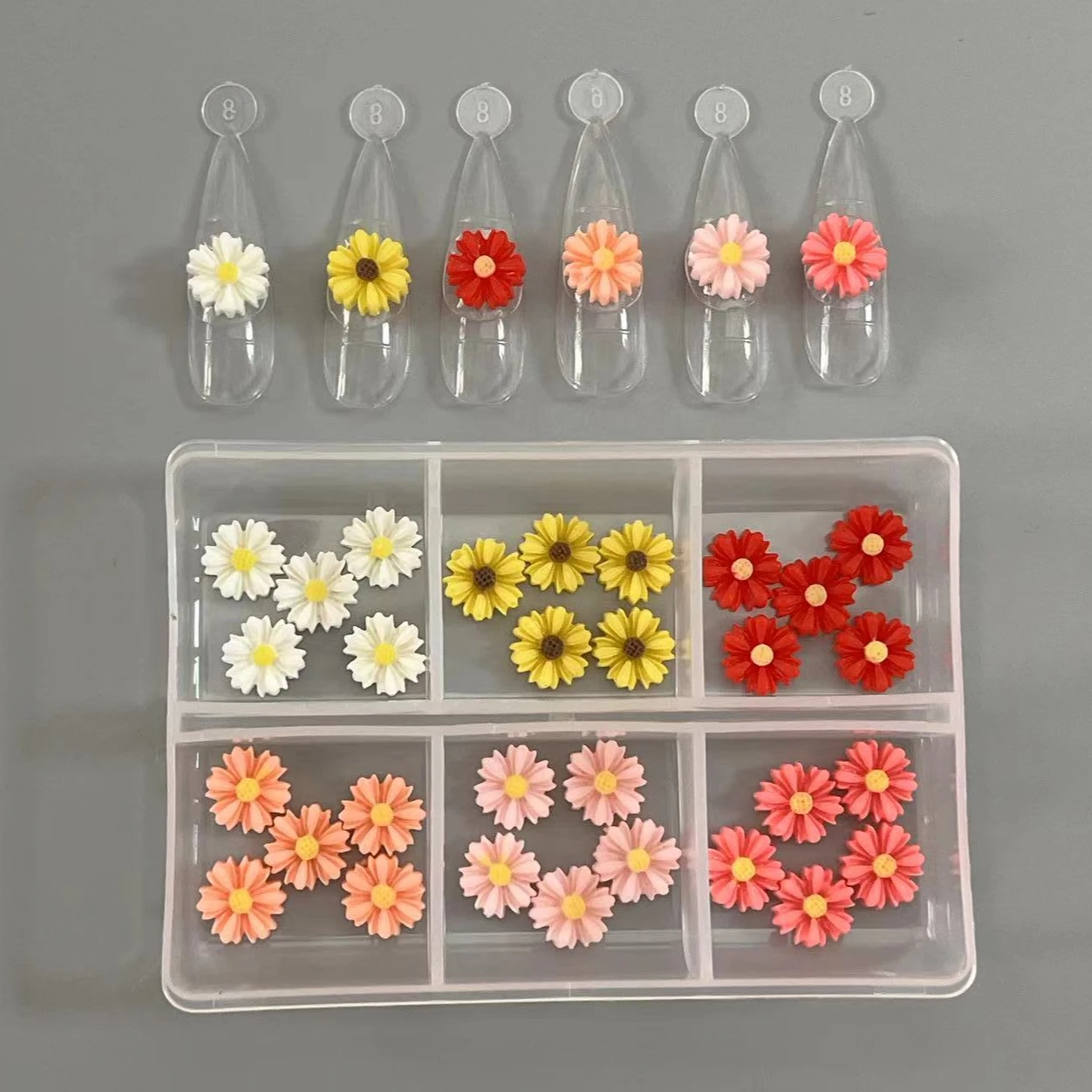 

Beauty Supply 30Pcs Mini Resin White Pink Daisy Smile Face Flowers Sunflower Box Set Kawaii Fall Nail Art Decoration Charms