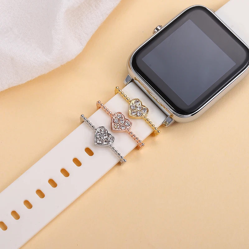 Silicone Watchband Charms for Apple Bracelet Cute Decorative Charms for Smartwatch Soft Strap Jewelry Stud for Iwatch Watch Band