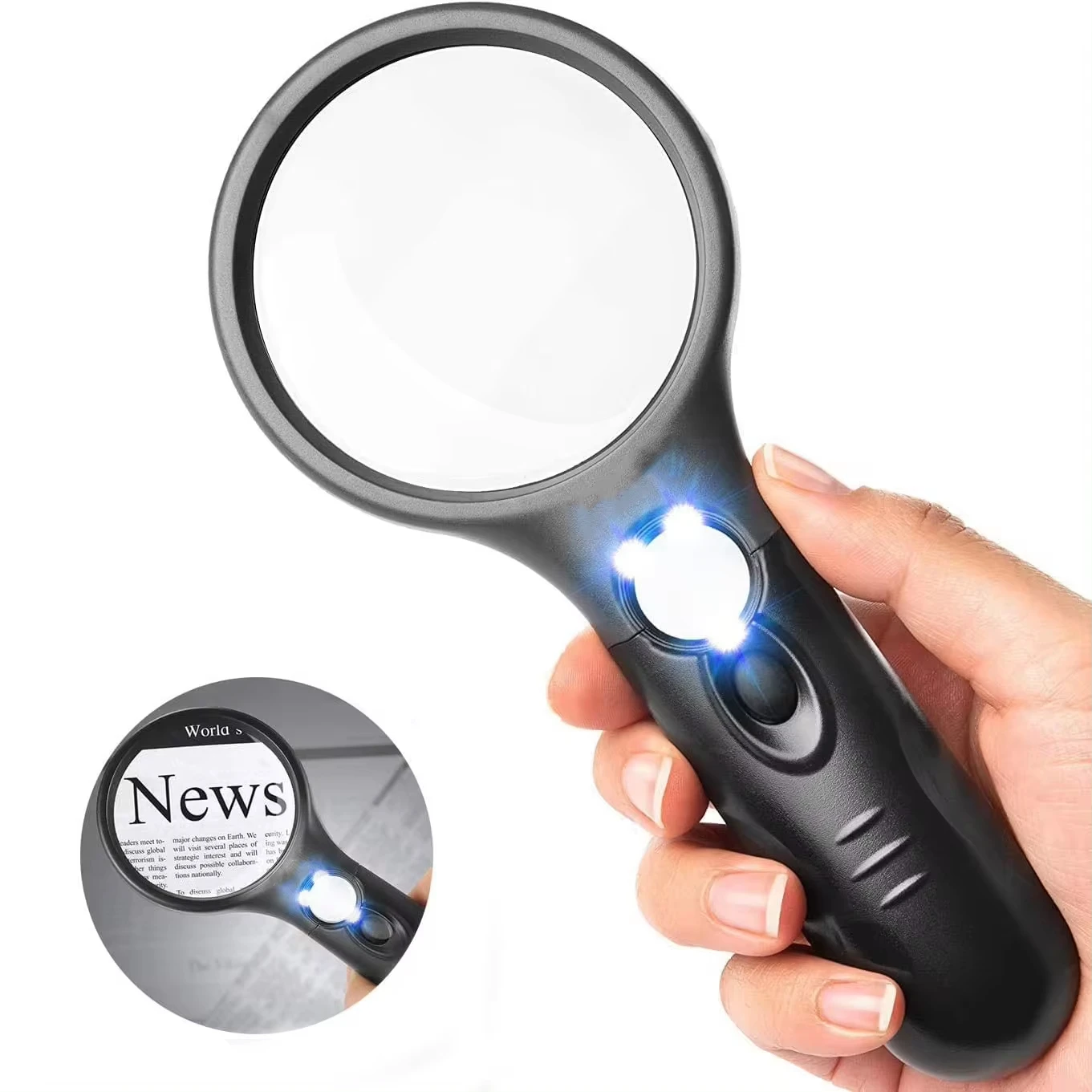 Jewelry magnifier jewelry magnifying glass magnifying glass reading magnifier 45X 3X Professional Magnifying Glass Jewelry Loupe With LED Light Handheld Magnifier Lupa For Coins Stamps Kids Seniors Reading