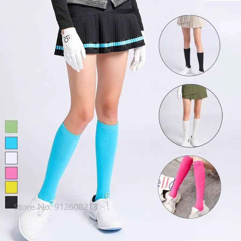 

SG Ladies Cotton Breathable Golf Stocks Women Soft Sunscreen Golf Stockings Slim Fit Knee-high Socks Girls Deodorant Leg Cover