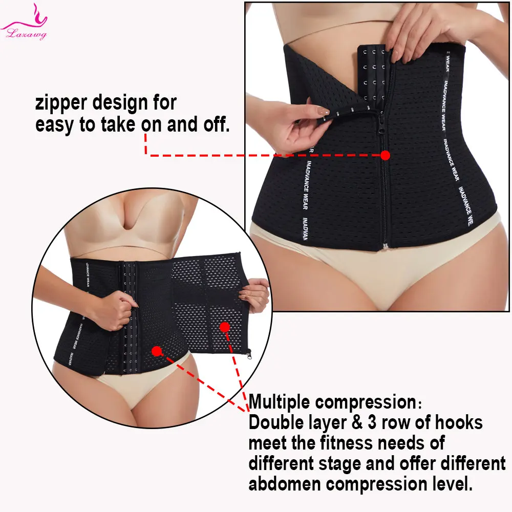 LAZAWG Waist Trainer for Women Belly Control Belt Slimming Waist Cincher Fitness Tummy Control Girdle Ladies Body Shaper Workout