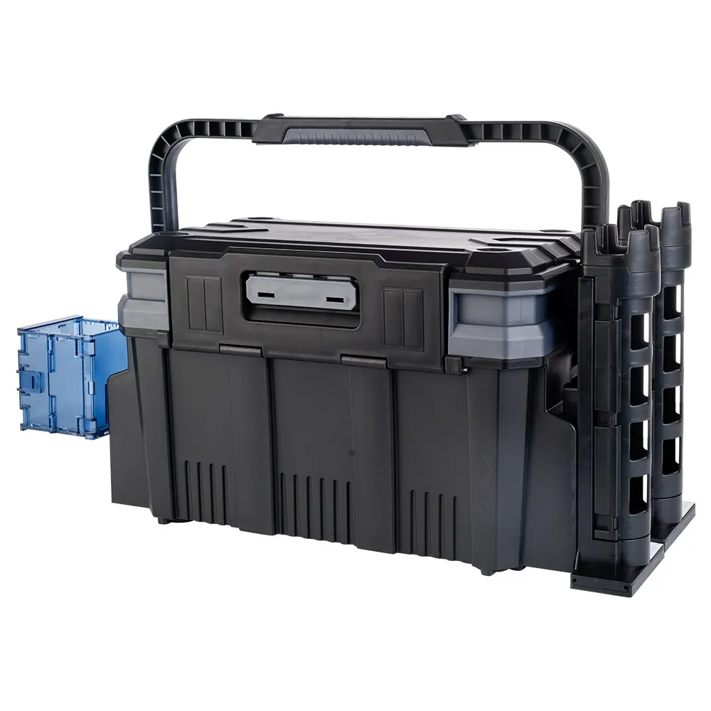 フィッシングタックルボックス19.5l多機能大容量スタンドロッド