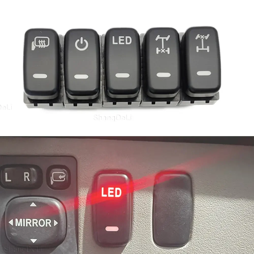 1Pc LED schlüssel schalter power on off tagfahrlicht DRL Spiegel Schalter Push Button Für Mitsubishi Pajero V73 V93 v97 Lancer X