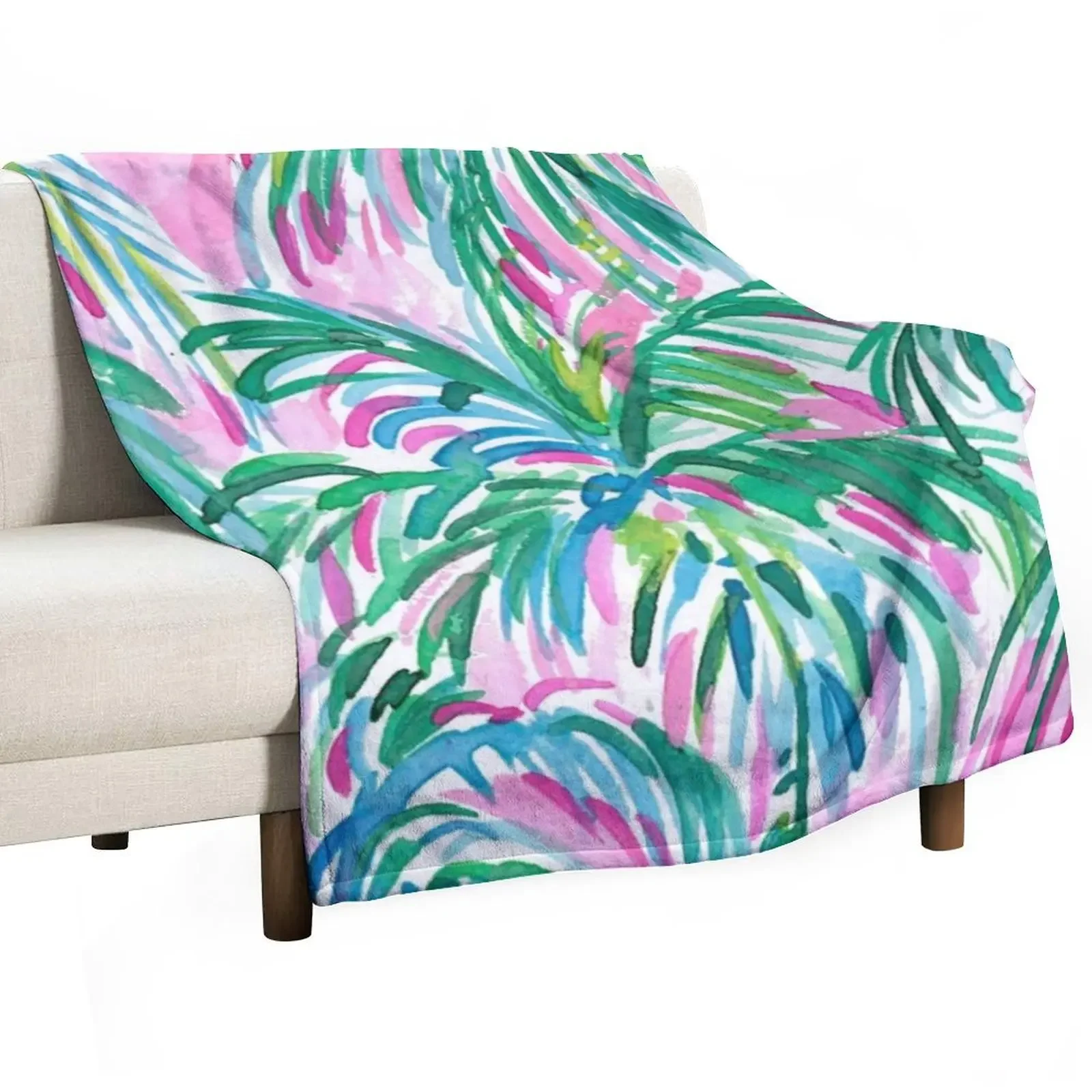 

pink palm trees Throw Blanket Quilt Sofa Blankets